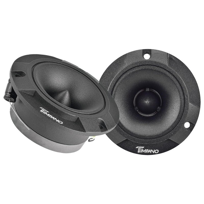 Timpano TPT-ST2 Black Slim Super Tweeter, 600 Watts 4 Ohm, 105 dB, 1 in Voice Coil, 3.85 inch Pro Car Sound System Bullet Tweeters (Pair) - Image 1