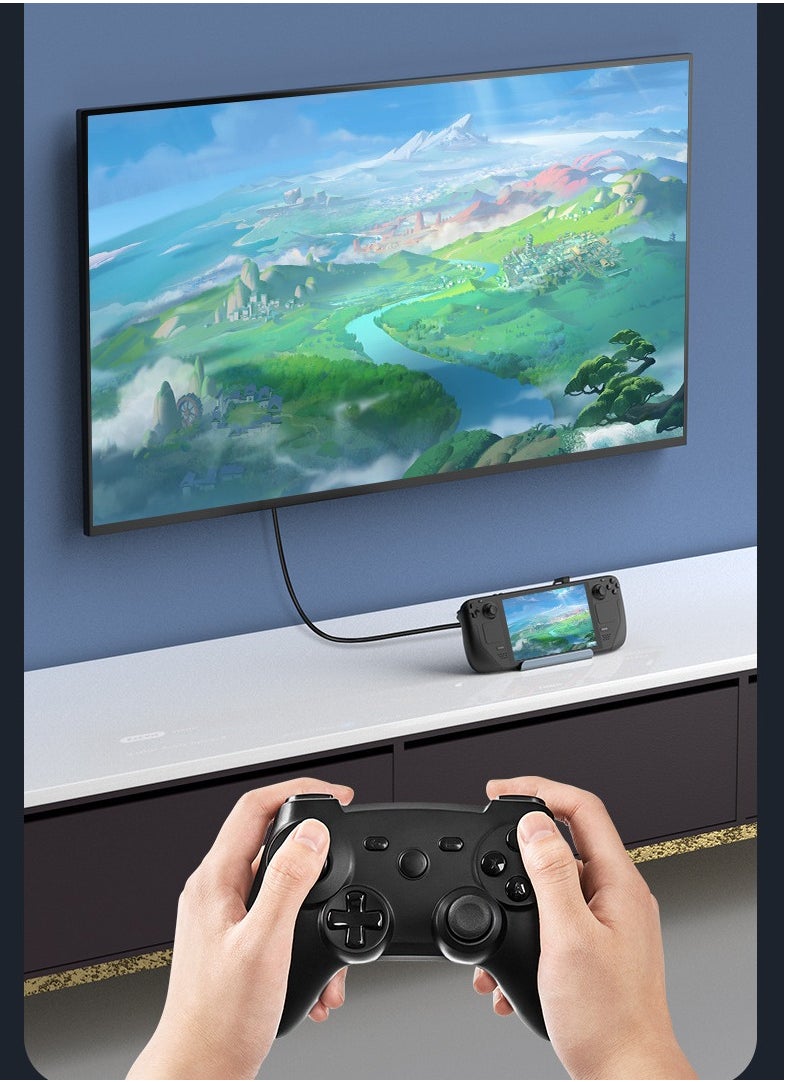 B NEW - For Valve Steam Deck 6 in 1 Dock Docking Station, 4K@60Hz HDMI, USB C PD 100W, Rj45 Ethernet,USB 2.0 x 3 , Aluminum Steam Deck Stand - Image 1