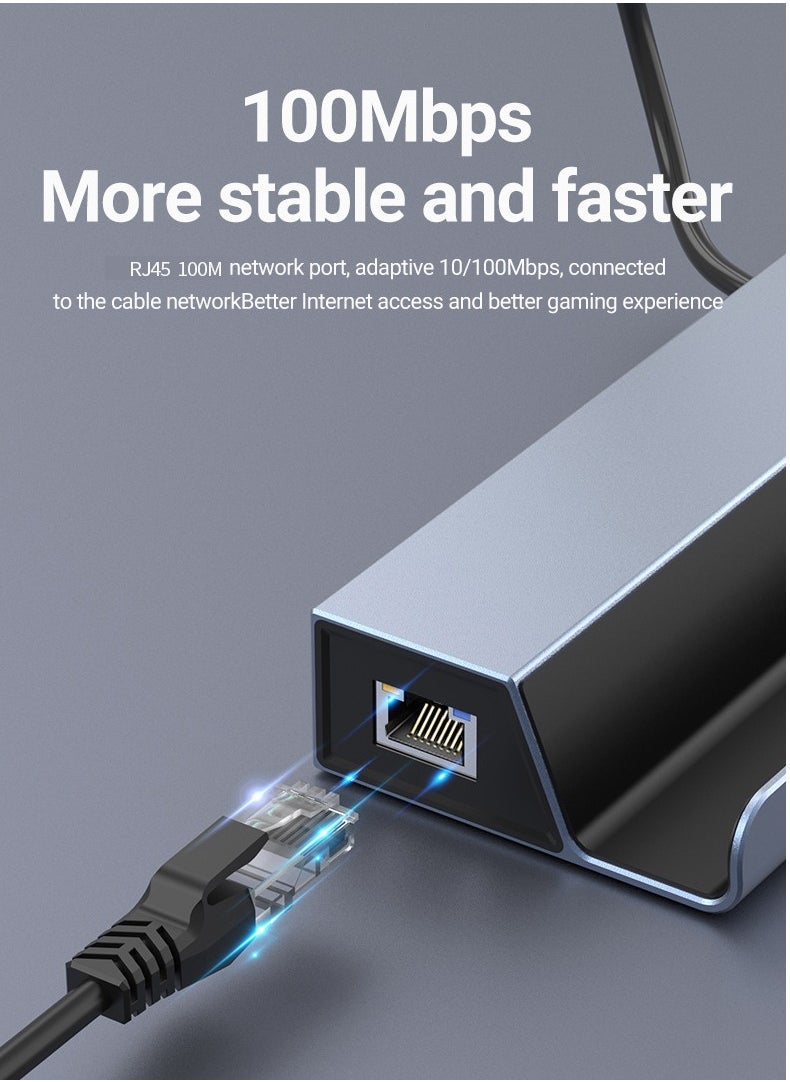 B NEW - For Valve Steam Deck 6 in 1 Dock Docking Station, 4K@60Hz HDMI, USB C PD 100W, Rj45 Ethernet,USB 2.0 x 3 , Aluminum Steam Deck Stand - Image 1