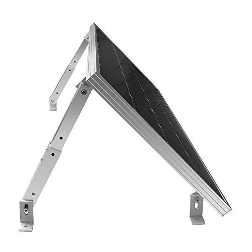 Renogy Adjustable Solar Panel Tilt Mount Brackets support up to 150 Watts Solar Panel for Roof, RV, Boat and Any Flat Surface, for on-grid/off-grid systems (Mount Only), Silver - Image 1