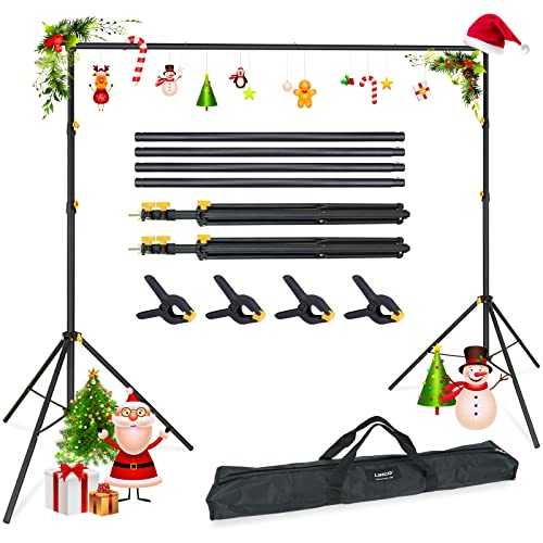 LINCO Lincostore Backdrop Support Stand Kit 10x65ft Adjustable Photography Studio Photo Background Support System with Carrying Bag for Green Screen Muslin 4171