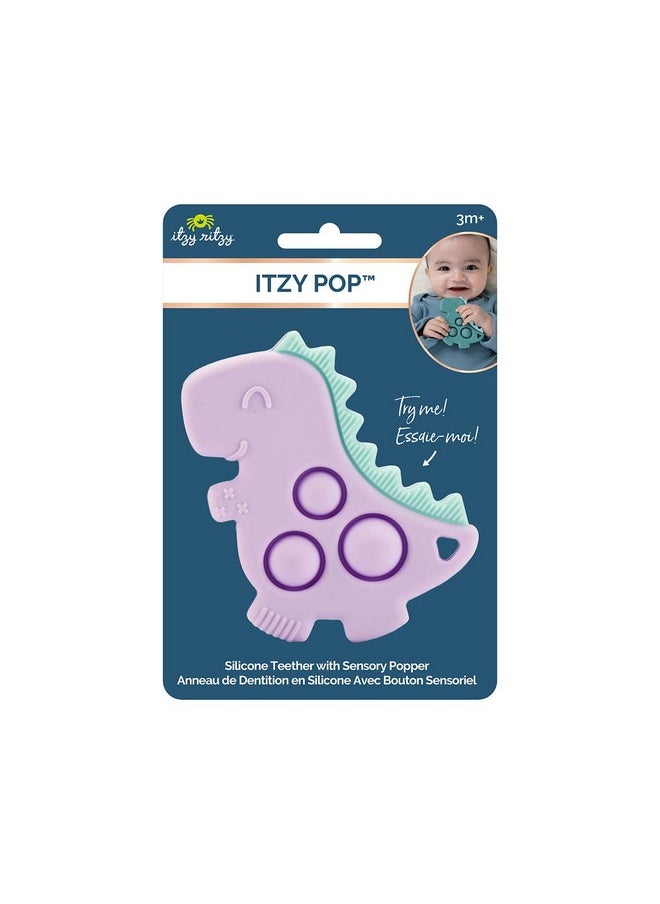 Itzy Ritzy Itzy Ritzy Sensory Popper Toy for Babies - Itzy Pop Toy Features Raised Textures to Soothe Sore Gums, Relieve Stress & Improve Motor Skills - Baby & Toddler Fidget Toy for 3 Mo. & Up (Purple Dinosaur)  - Image 2