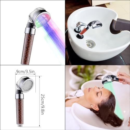 s socila Socila LED Sprayer Head Color Changing for Shampoo bowl, Salon Shampoo Bowl Spray Head High Pressure, auto color-changing, Filter By Stones For Dry & frizz Hair - Image 3