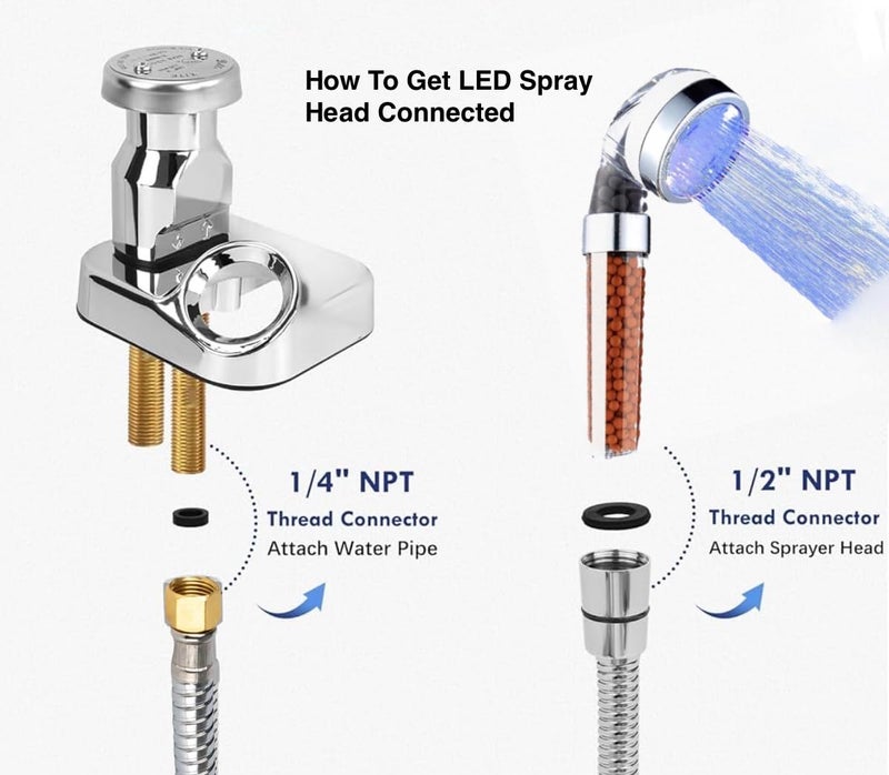 s socila Socila LED Sprayer Head Color Changing for Shampoo bowl, Salon Shampoo Bowl Spray Head High Pressure, auto color-changing, Filter By Stones For Dry & frizz Hair - Image 5