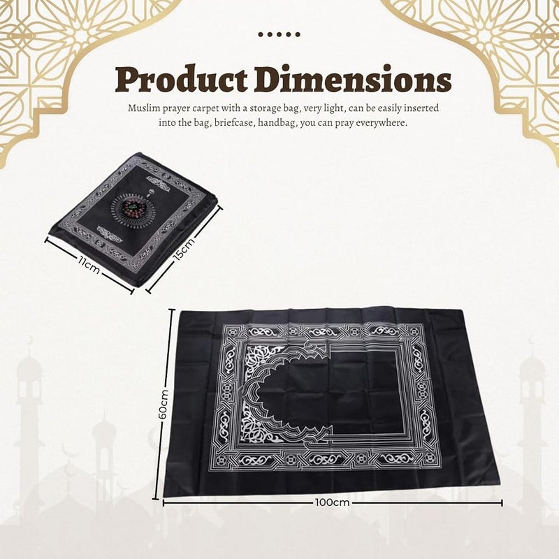 Home Smart Portable Prayer Mat Mini Waterproof Portable Prayer Rug with bag for Travel and Outdoor Prayer (Red) - Image 2