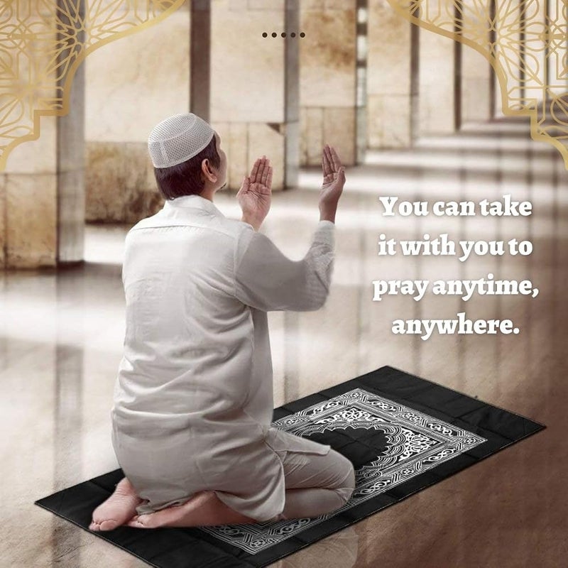 Home Smart Portable Prayer Mat Mini Waterproof Portable Prayer Rug with bag for Travel and Outdoor Prayer (Red) - Image 4