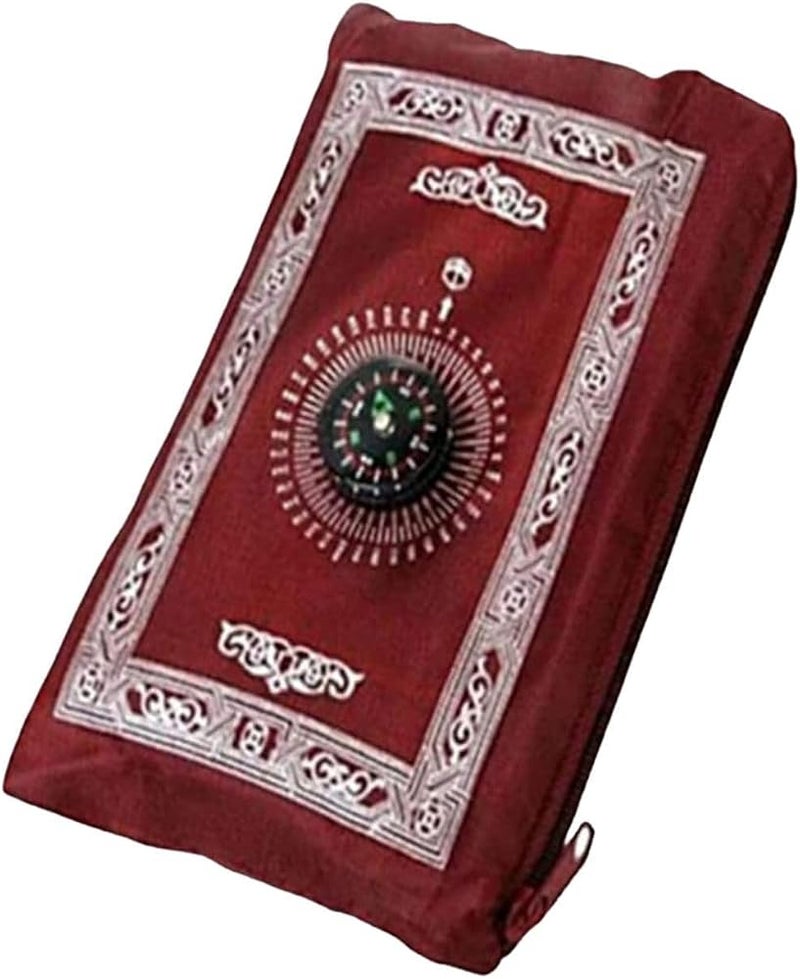 Home Smart Portable Prayer Mat Mini Waterproof Portable Prayer Rug with bag for Travel and Outdoor Prayer (Red) - Image 1