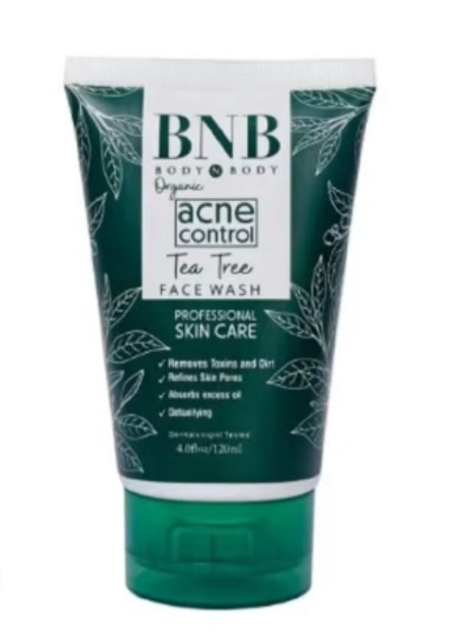BNB Organic Acne Control Tea Tree Face Wash 120ml – Oil Control & Anti-Acne Cleanser