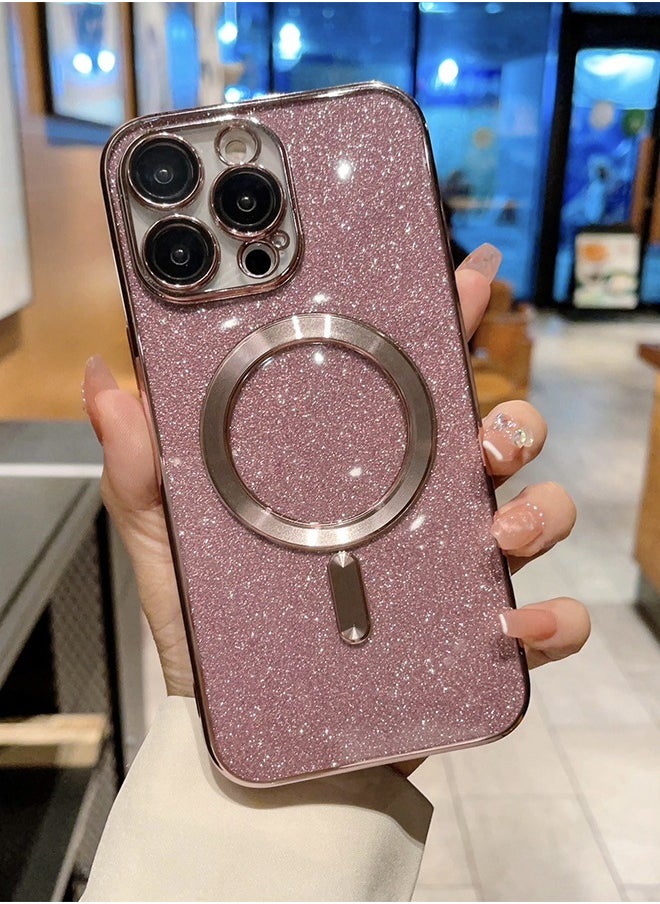 Shining Magnetic Phone Case, MagSafe Phone Case, Inlaid with Metal Ring, Shockproof and Drop-Proof, High-Grade Glitter Texture - Rose Gold - pzsku/Z2178CFA512E890AB98C8Z/45/_/1735974959/32811ab5-cae0-42a4-a58b-3efb39670c4e