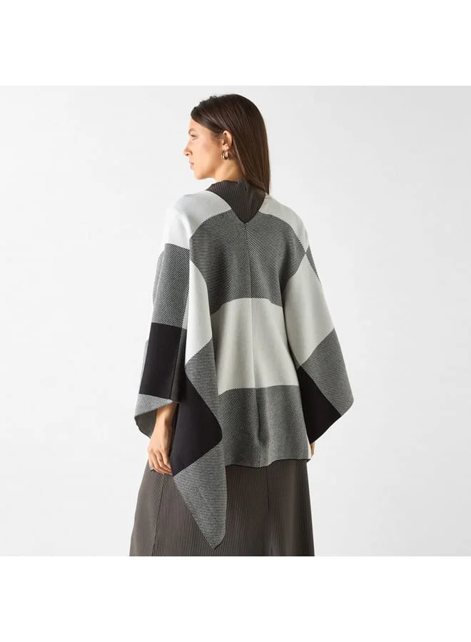 Iconic Iconic Textured Reversable Asymmetric Poncho