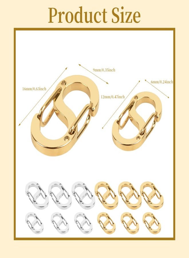 VIOCIWUO Double Opening Lobster Clasp 12PCS, Shortener Clasp Necklace Connector Closures Opening Lock Charm Extenders for DIY Jewelry Repair Kit Bracelet Necklace(Silver&Gold) - Image 2