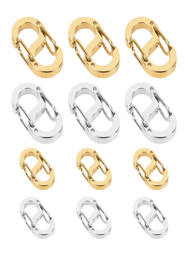 VIOCIWUO Double Opening Lobster Clasp 12PCS, Shortener Clasp Necklace Connector Closures Opening Lock Charm Extenders for DIY Jewelry Repair Kit Bracelet Necklace(Silver&Gold) - Image 1