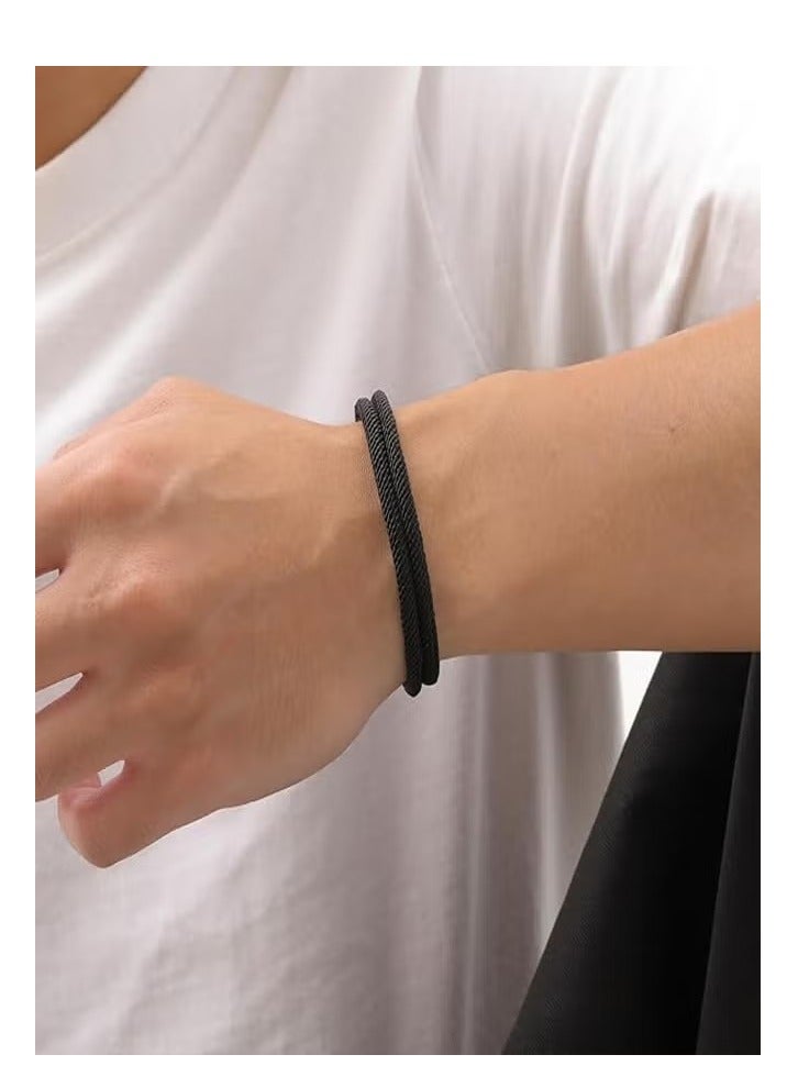 مجموعة أساور من 6 قطع من الحبال المضفرة البحرية، سوار مضفر قابل للتعديل مصنوع يدويًا من خيوط بحرية مع عقدة معدنية للرجال والنساء والصداقة - Image 3