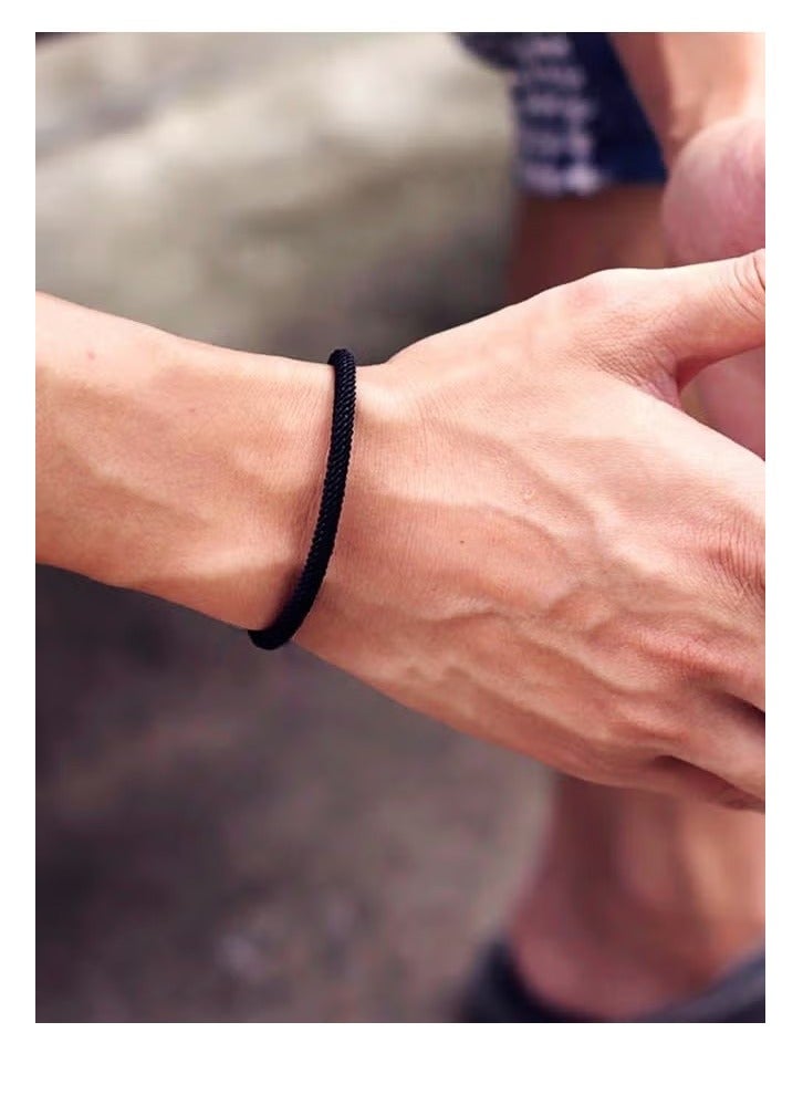 مجموعة أساور من 6 قطع من الحبال المضفرة البحرية، سوار مضفر قابل للتعديل مصنوع يدويًا من خيوط بحرية مع عقدة معدنية للرجال والنساء والصداقة - Image 5