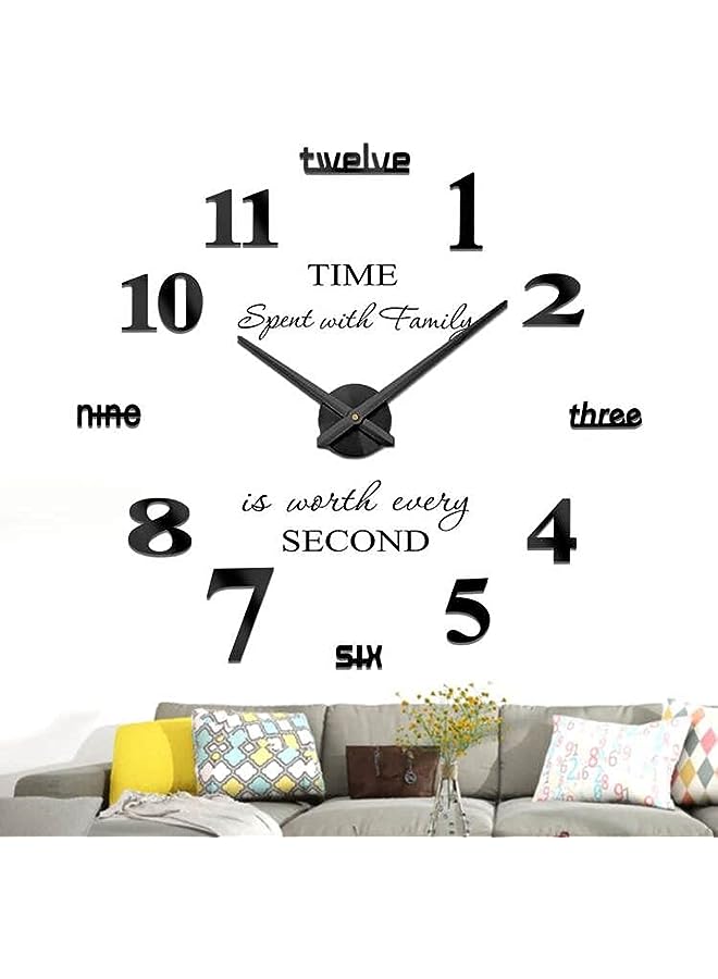 Raxoom Large DIY 3D Wall Clock with Mirror Numbers Stickers - Image 1