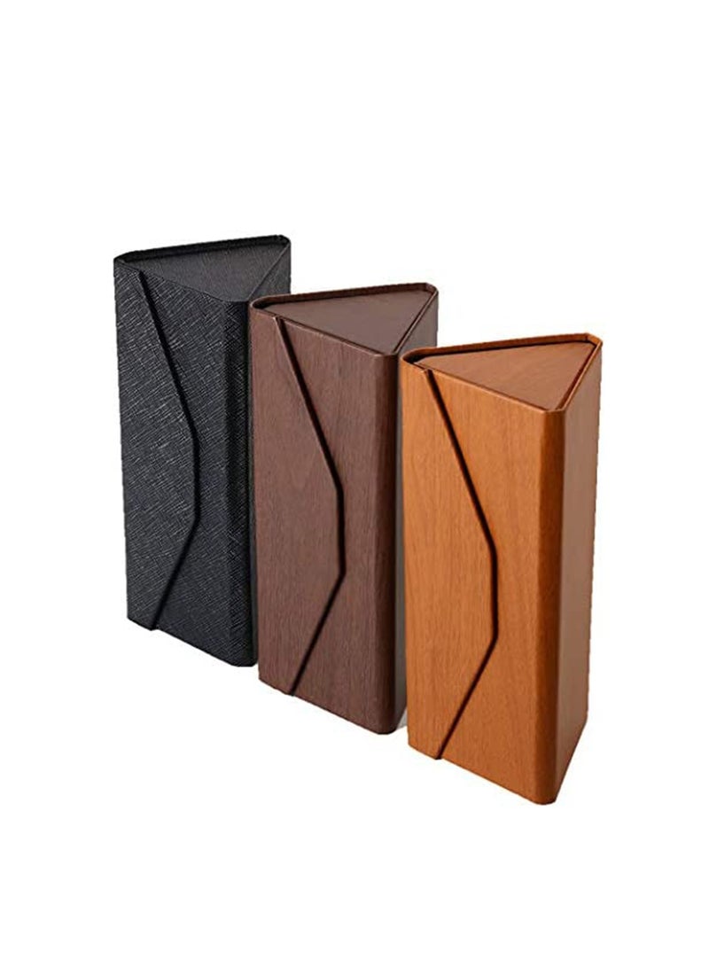 Portable PU Folding Hard Shell Glasses Cases, 3PCS Eyeglasses and Sunglasses Protector for Students, Travelers and Office Workers, Fall Resistant Design - Image 1