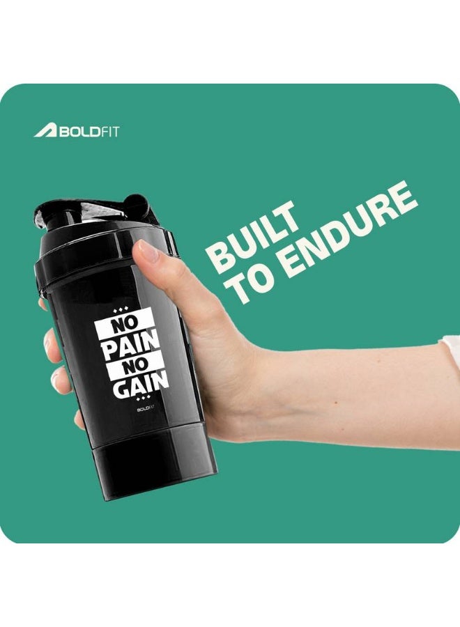 BOLDFIT BOLDFIT Shaker Bottles For Protein Gym Sipper Bottle With Compartments Men Women 500 ml Shaker  (Pack of 1, Black, Plastic)  - Image 3