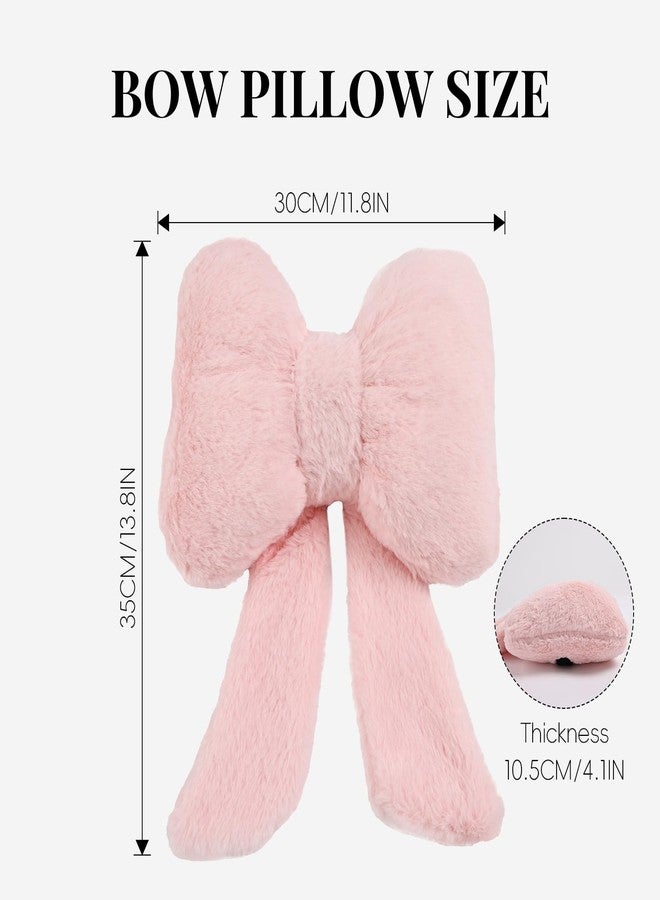 iHUFeather 2 Pack Bow Car Headrest Pillows Plush Neck Pillows for Travel Driving Office Chair Head Support Cushions, Also Cute Car Decor Accessories for Women (Pink) - Image 3