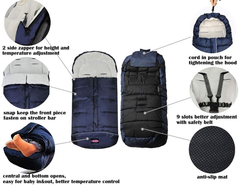 سندي Cozy Toe Winter Tour Waterproof Sleep Sack for Toddlers,Universal Footmuff for Stroller,Multi-Functional Stroller Bunting Bag Blanket,6-36M Baby Use - Image 2