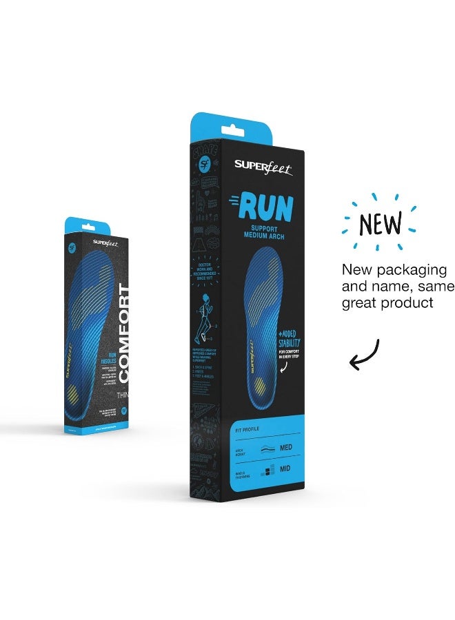 SUPERfeet Superfeet RUN Comfort Thin Insoles, Carbon Fiber Running Shoe Orthotic Slim Inserts for Support and Cushion  - Image 2
