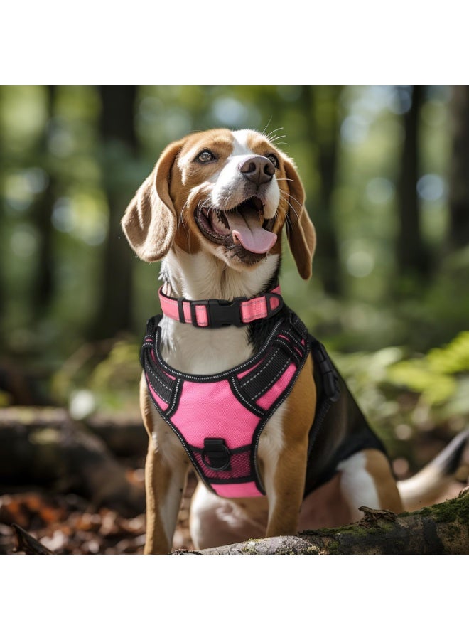 Q TRIPLE A Reflective Dog Collar with Soft Neoprene Padding, Metal D-Ring and Adjustable Length, Premium Nylon Material (Color: Baby Pink) - Image 4