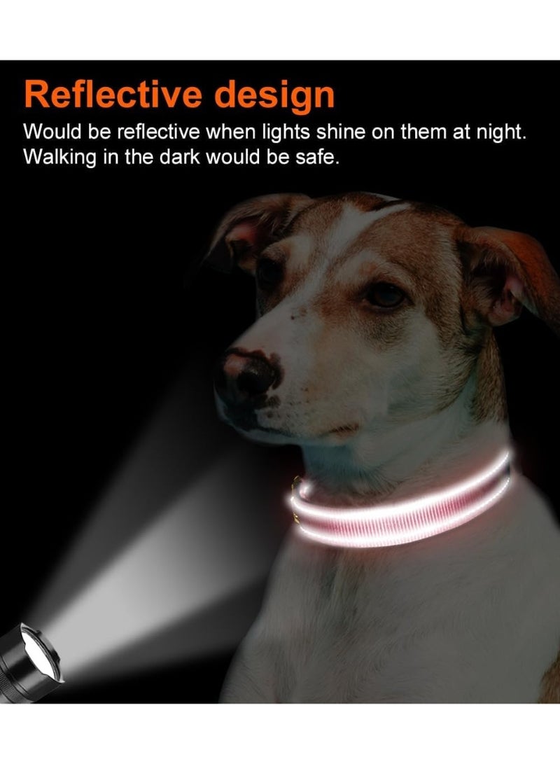 Q TRIPLE A Reflective Dog Collar with Soft Neoprene Padding, Metal D-Ring and Adjustable Length, Premium Nylon Material (Color: Baby Pink) - Image 3