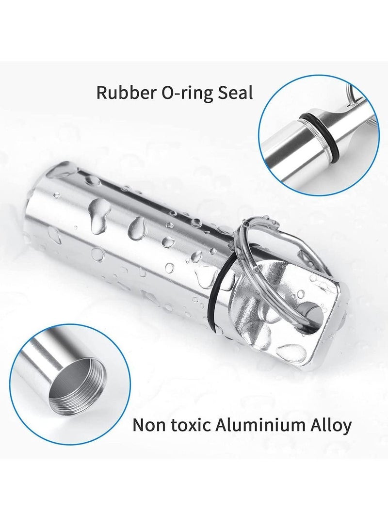 NIBEMINENT Small Pill Boxes Organiser Metal Travel Pocket Case Round Keyring Holder Waterproof Capsules Portable Container for Outdoor - Image 2