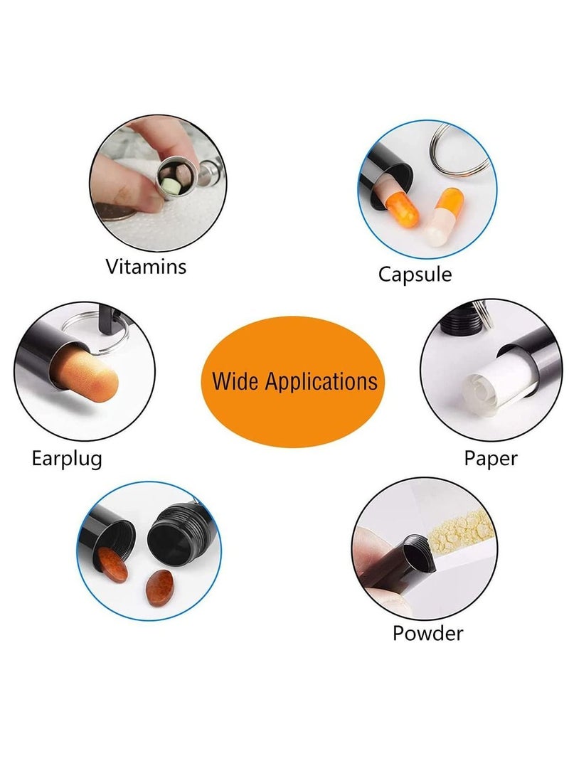 NIBEMINENT Small Pill Boxes Organiser Metal Travel Pocket Case Round Keyring Holder Waterproof Capsules Portable Container for Outdoor - Image 3