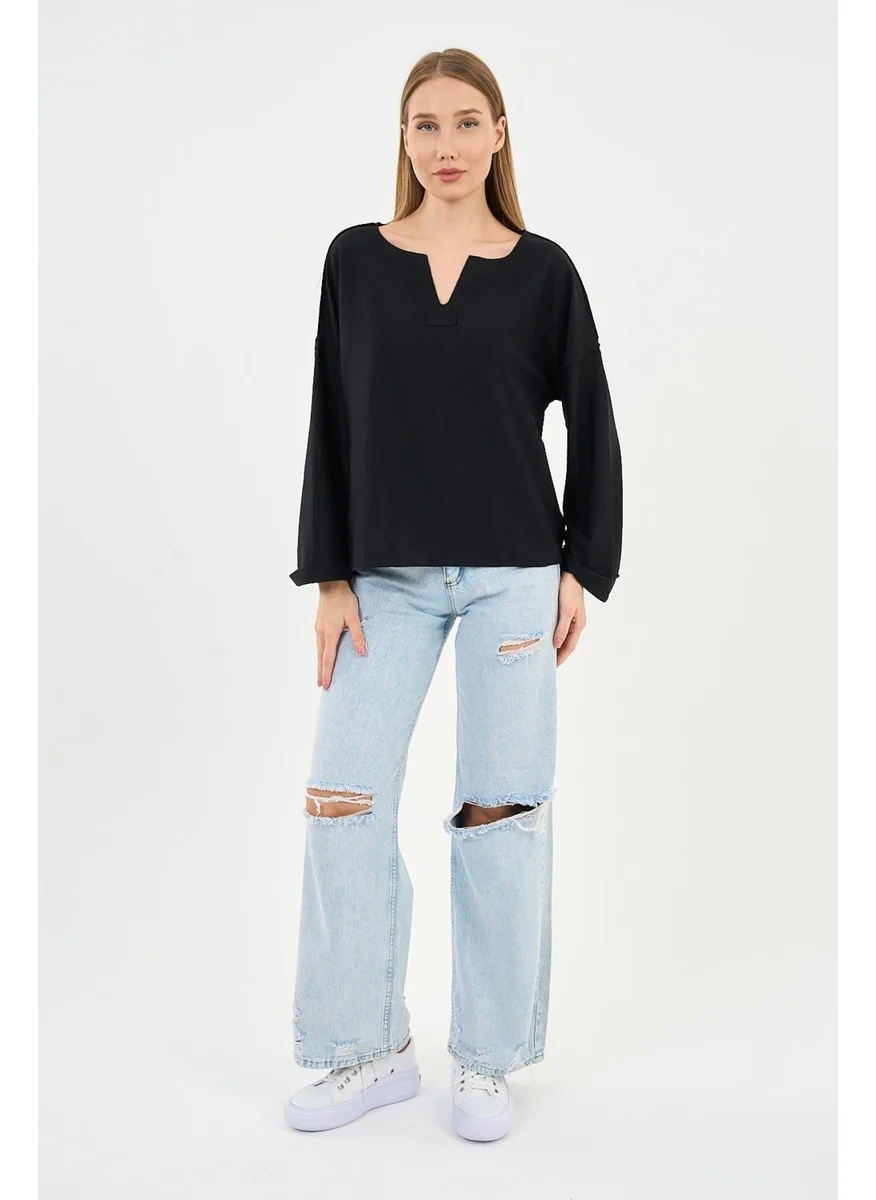 Alexander Gardi V Neck Loose Blouse (B21-5001)