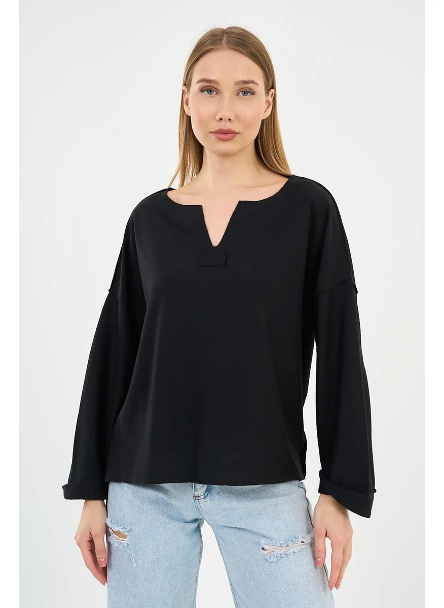 Alexander Gardi V Neck Loose Blouse (B21-5001)