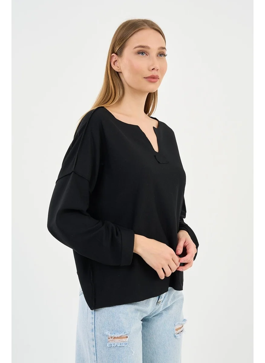 Alexander Gardi V Neck Loose Blouse (B21-5001)