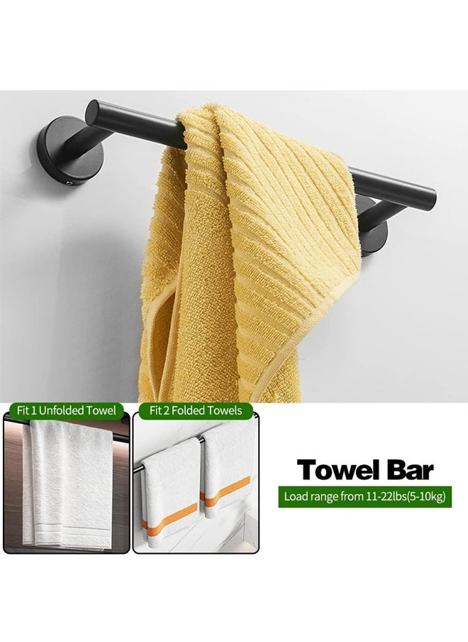 Generic - 5-Pieces Matte Black Bathroom Accessories Set Stainless Steel Bathroom Hardware Set Bath Towel Bar Set Towel Racks for Bathroom Wall Mounted - Image 1