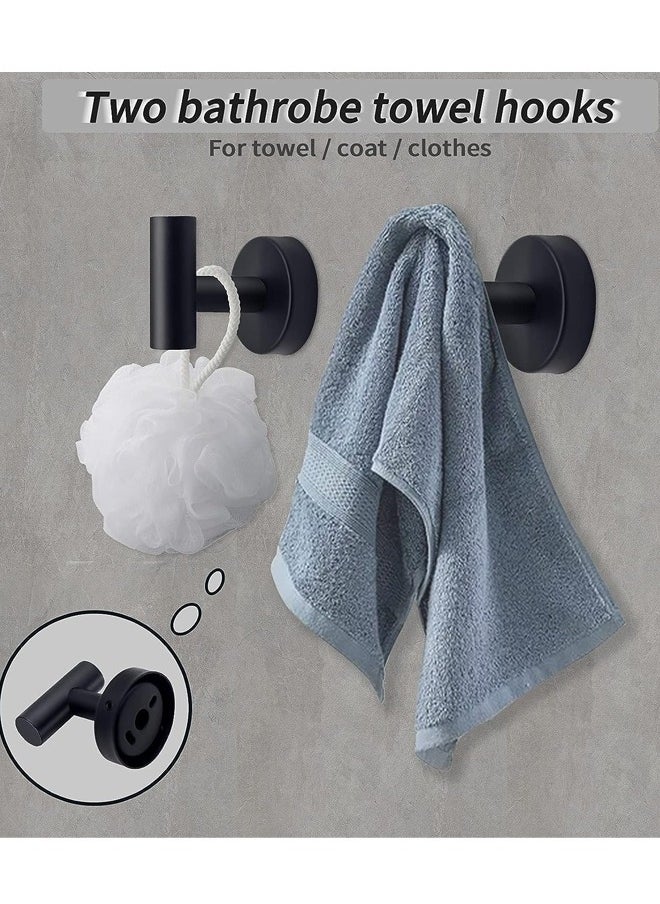 Generic - 5-Pieces Matte Black Bathroom Accessories Set Stainless Steel Bathroom Hardware Set Bath Towel Bar Set Towel Racks for Bathroom Wall Mounted - Image 1