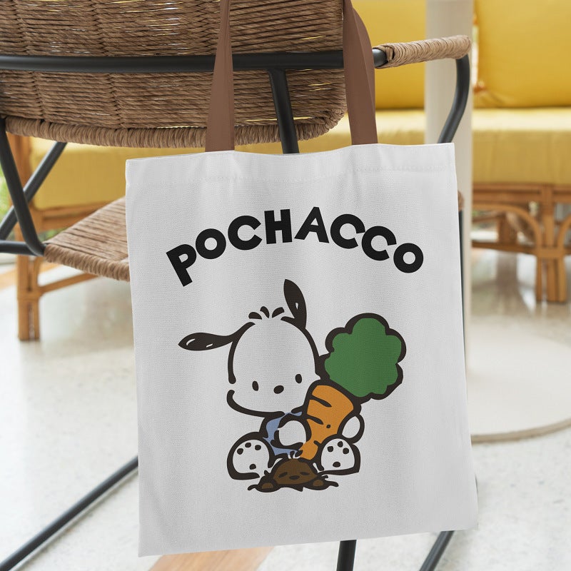 Cartoon Canvas Bag Hand Carrying Single Shoulder Student Tutors' Literature All-Match Four Seasons Portable Cloth Bag Commuter Bag For Women - Image 3
