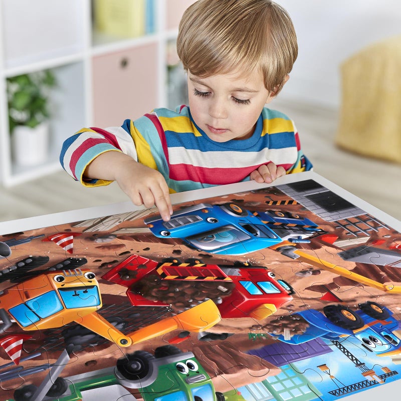 IFLOVE Jumbo Floor Puzzle for Kids,Construction Site Jigsaw Large Puzzles,48 Piece Construction Vehicle Puzzle for Toddler Ages 3-5,Children Learning Preschool Educational Toys,Gift for 4-8 Years Old - Image 5