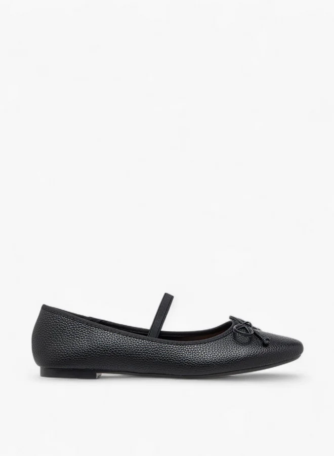 Flora Bella By Shoexpress Women Bow Accent Ballerina Shoes with Elasticated Strap