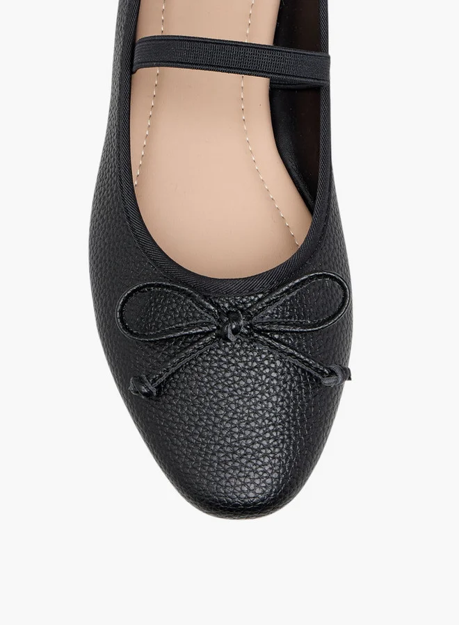 Flora Bella By Shoexpress Women Bow Accent Ballerina Shoes with Elasticated Strap