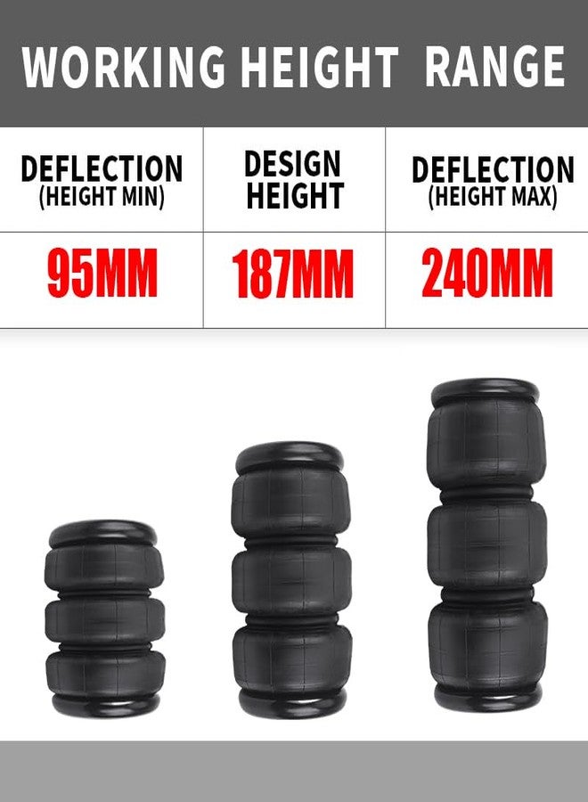 ZHSYMX Universal Air Suspension Spring Triple Bellow Standard 2600 lb 1/2"npt Single Port Air Ride Strut Assembly universal for most brand trucks 3E2300 - Image 5