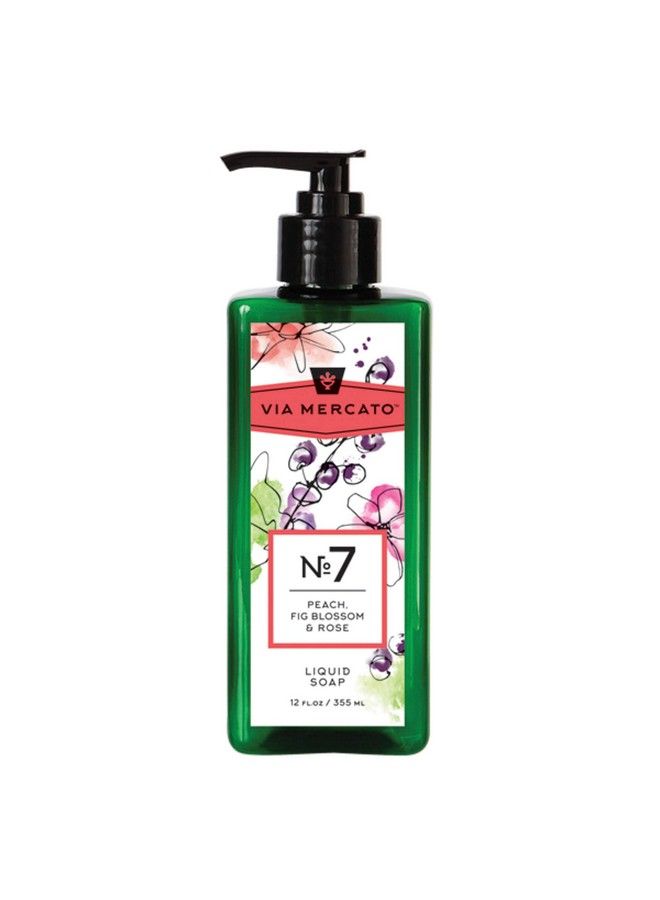 Via Mercato Liquid Soap Shea Butter Enriched (12 Oz) No. 7 Peach Fig Blossom & Rose  - Image 1