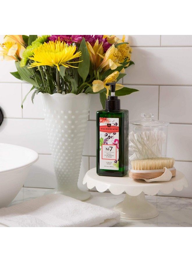 Via Mercato Liquid Soap Shea Butter Enriched (12 Oz) No. 7 Peach Fig Blossom & Rose  - Image 3