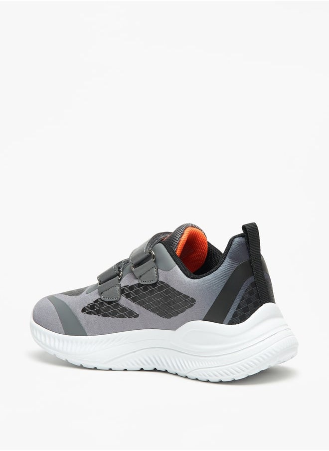 Kappa - Boy's Logo Print Sports Shoes with Hook and Loop Closure - Image 1