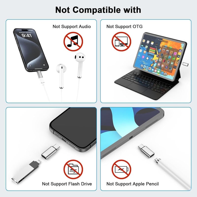 ETZIN USB C Male to Lighting Female Adapter for 15/15 Pro/15 Pro Max/15 Plus Gender Changer Adapter,Type C Charger Connector (EPL-1298CC) - Image 3