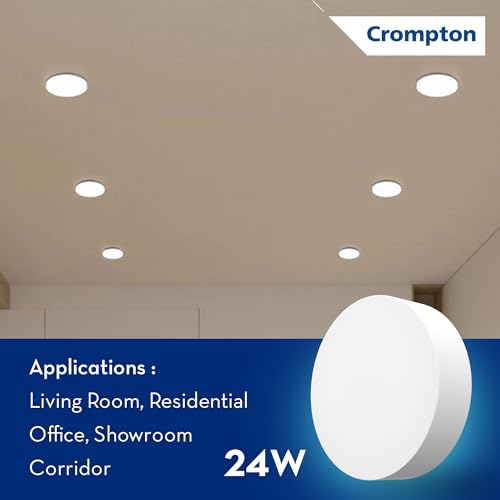 Crompton Platina Star Stylus Surface Panel 24W Round Warm White | Pack of 1 | No False Ceiling Required, Outer Dimension: 193 mm | Surface Mount | for Hall, Bedroom, Kitchen, Office, Store - Image 4