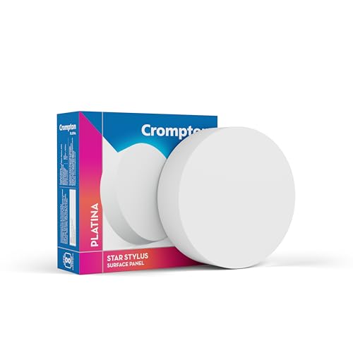 Crompton Platina Star Stylus Surface Panel 24W Round Warm White | Pack of 1 | No False Ceiling Required, Outer Dimension: 193 mm | Surface Mount | for Hall, Bedroom, Kitchen, Office, Store - Image 1