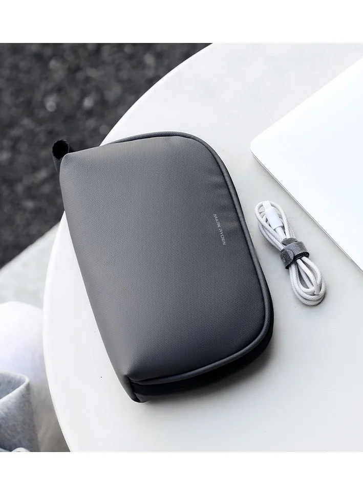 MARK RYDEN MARK RYDEN MR-63 Grey Digital Organizer Bag Compact Travel Gadget Pouch, Multi-Pocket Oxford with YKK Zipper & Water-Repellent Fabric – 22×13×6 cm