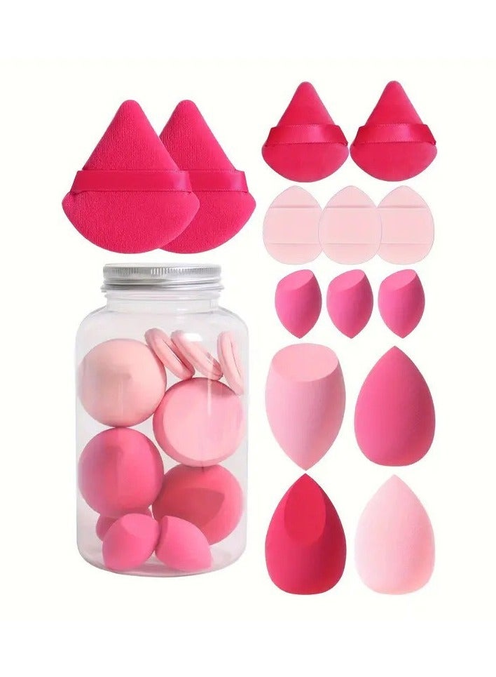 Generic 14PcsMakeup SpongeSet Sponge Multi softcolorMini Makeup Sponge,PowderPuff LongLasting Beauty Sponge Wet & Dry Use for Women  - Image 1