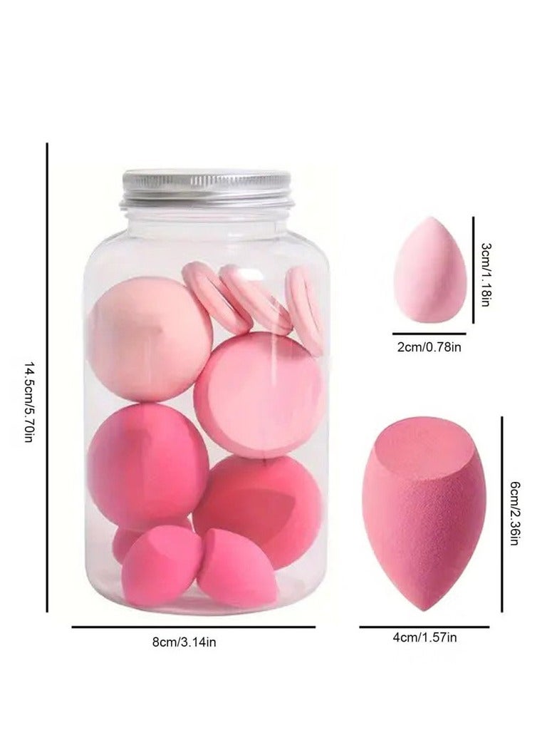15-Piece Makeup Sponge Set- Multi soft color Mini Makeup Sponge, Powder Puff Long Lasting Beauty Sponge Wet & Dry Use for Women (Pink) - Image 2