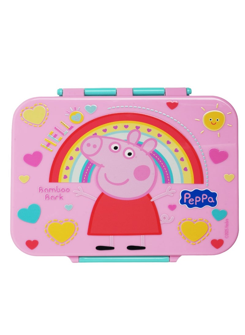 بيبا بيغ صندوق غداء للأطفال من Peppa Pig - حقيبة غداء معزولة للبنات والأولاد، متينة وخفيفة الوزن، تصميم لطيف على شكل Peppa Pig، سهلة التنظيف، مثالية للمدرسة ودور الحضانة والسفر والنزهات - Image 1