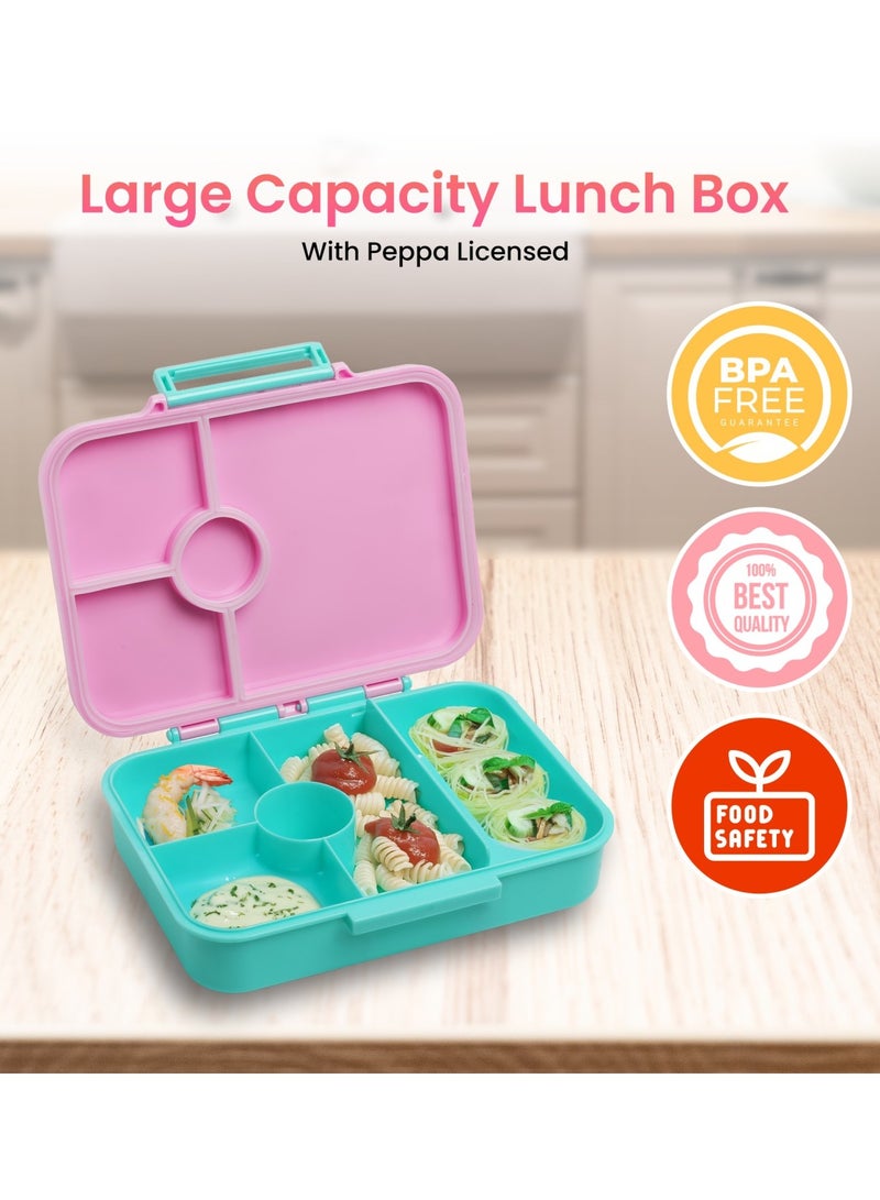 بيبا بيغ صندوق غداء للأطفال من Peppa Pig - حقيبة غداء معزولة للبنات والأولاد، متينة وخفيفة الوزن، تصميم لطيف على شكل Peppa Pig، سهلة التنظيف، مثالية للمدرسة ودور الحضانة والسفر والنزهات - Image 2