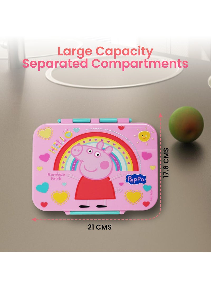 بيبا بيغ صندوق غداء للأطفال من Peppa Pig - حقيبة غداء معزولة للبنات والأولاد، متينة وخفيفة الوزن، تصميم لطيف على شكل Peppa Pig، سهلة التنظيف، مثالية للمدرسة ودور الحضانة والسفر والنزهات - Image 3